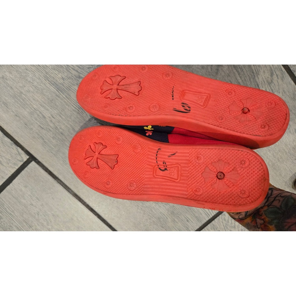 Traditional Chinese Floral Canvas Slip On Shoes Red Navy Flats Size 39 - Picture 7 of 7